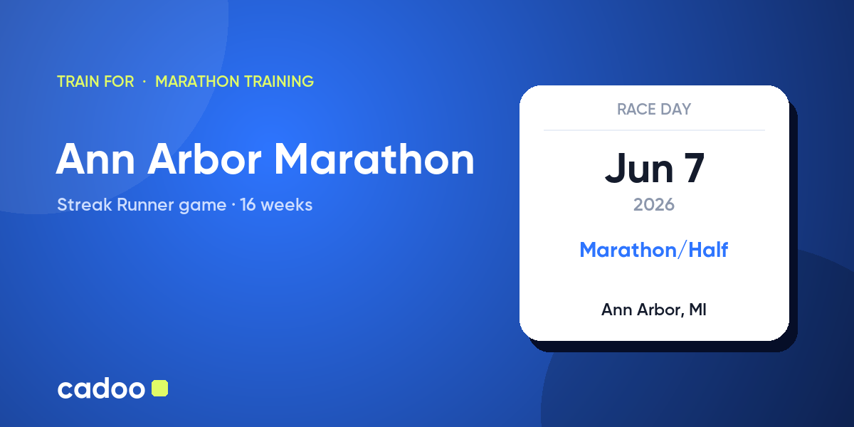 Train for the Ann Arbor Marathon with Cadoo