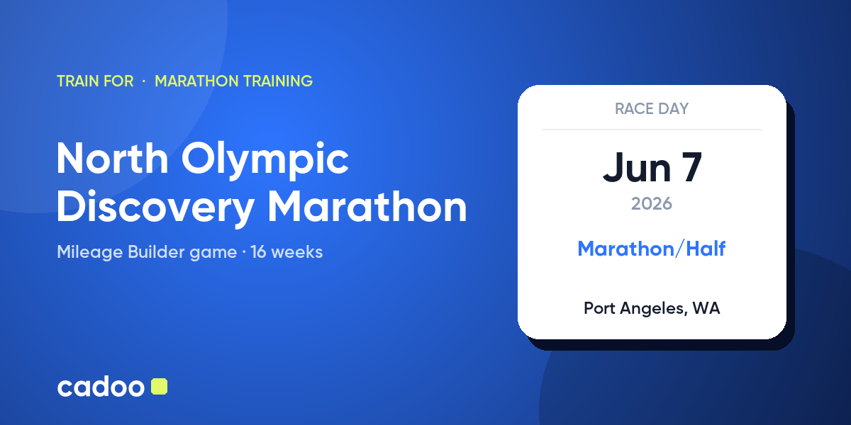 Train for the North Olympic Discovery Marathon with Cadoo