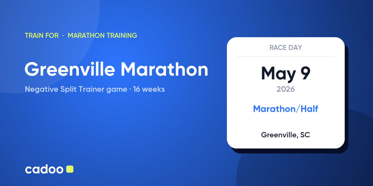 Train for the Greenville Marathon with Cadoo