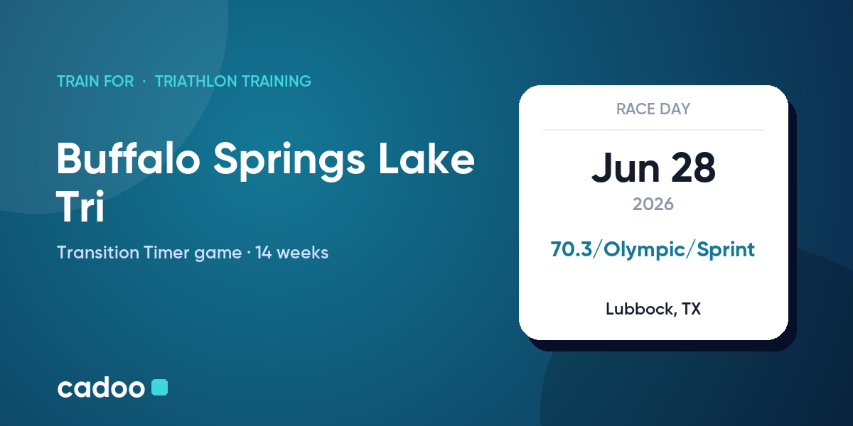 Train for the Buffalo Springs Lake Tri with Cadoo
