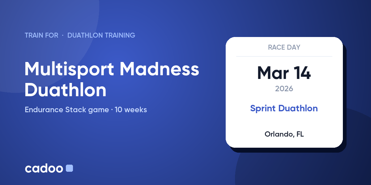 Train for the Multisport Madness Duathlon with Cadoo