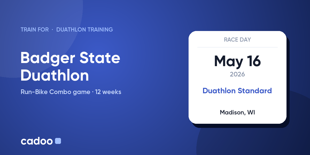 Train for the Badger State Duathlon with Cadoo