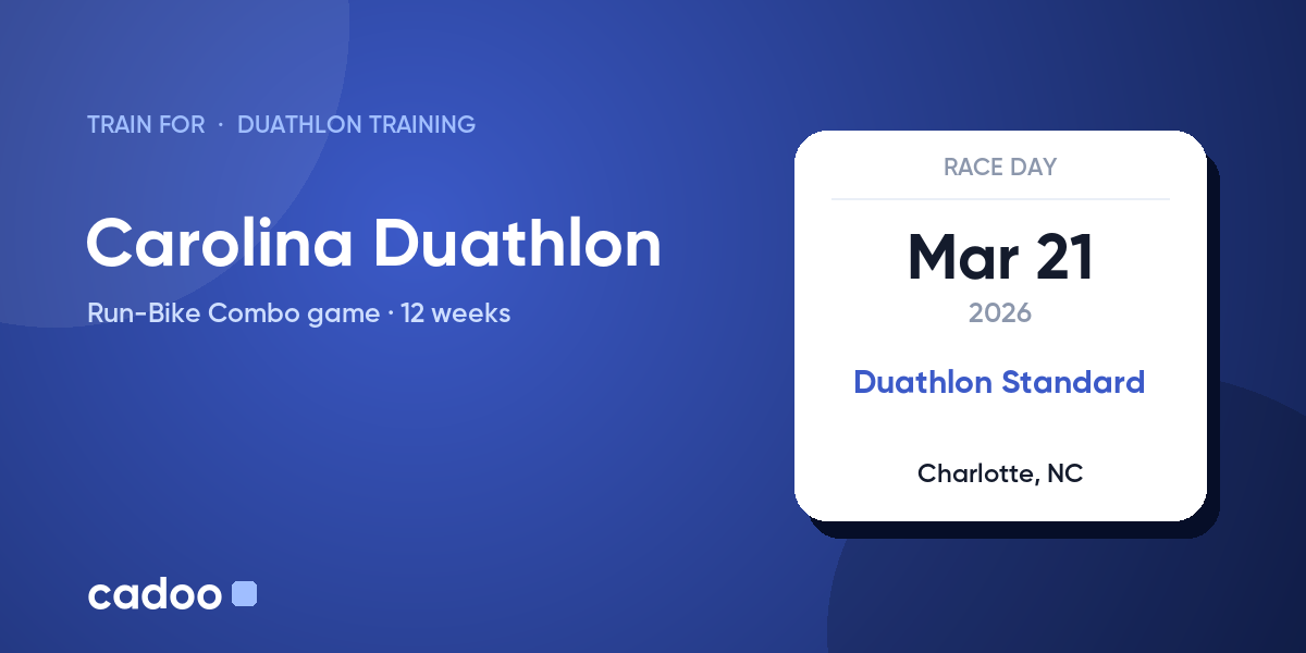 Train for the Carolina Duathlon with Cadoo
