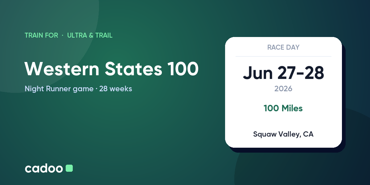 Train for the Western States 100 with Cadoo