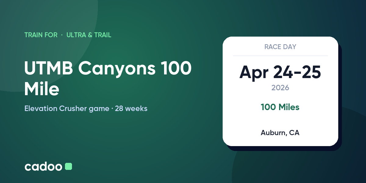 Train for the UTMB Canyons 100 Mile with Cadoo