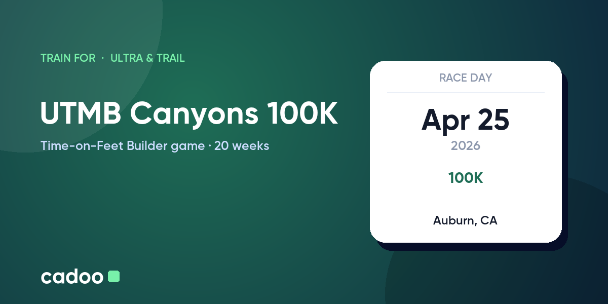 Train for the UTMB Canyons 100K with Cadoo