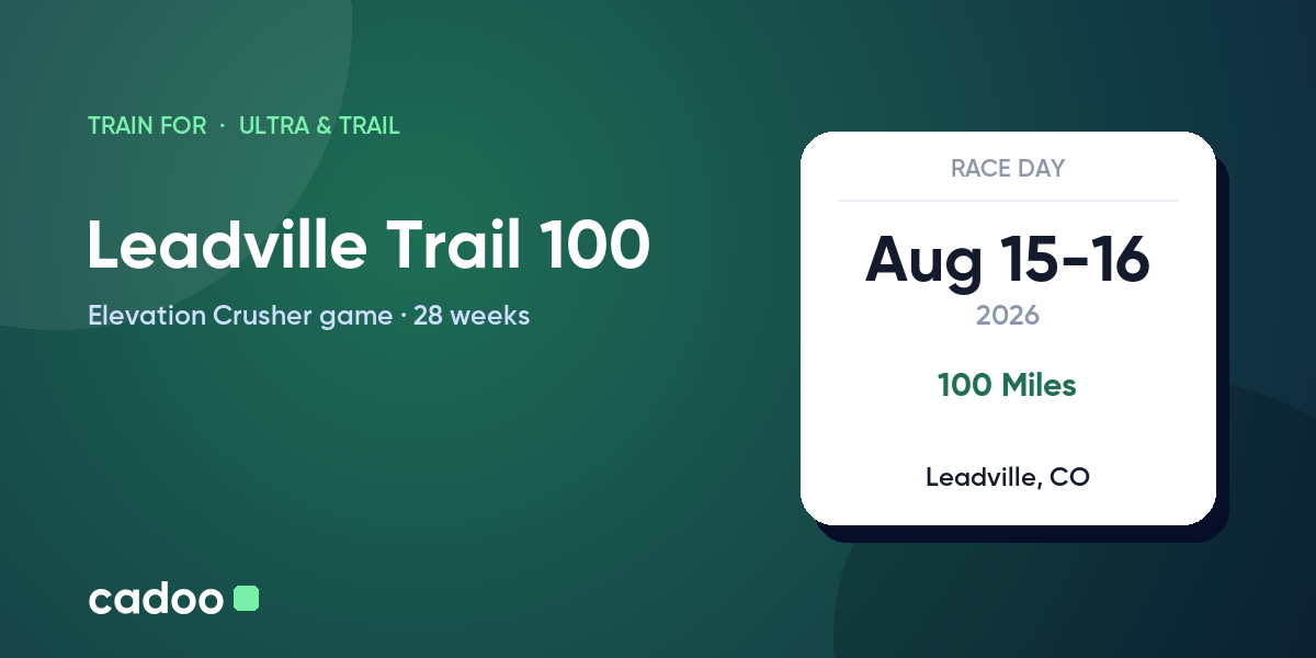 Train for the Leadville Trail 100 with Cadoo