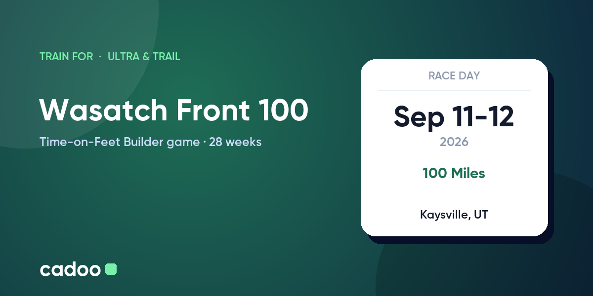 Train for the Wasatch Front 100 with Cadoo