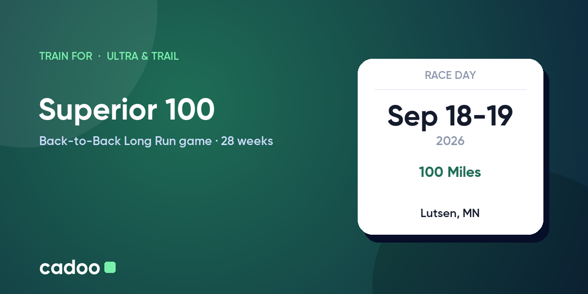Train for the Superior 100 with Cadoo