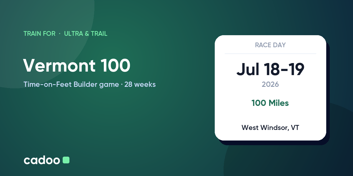 Train for the Vermont 100 with Cadoo