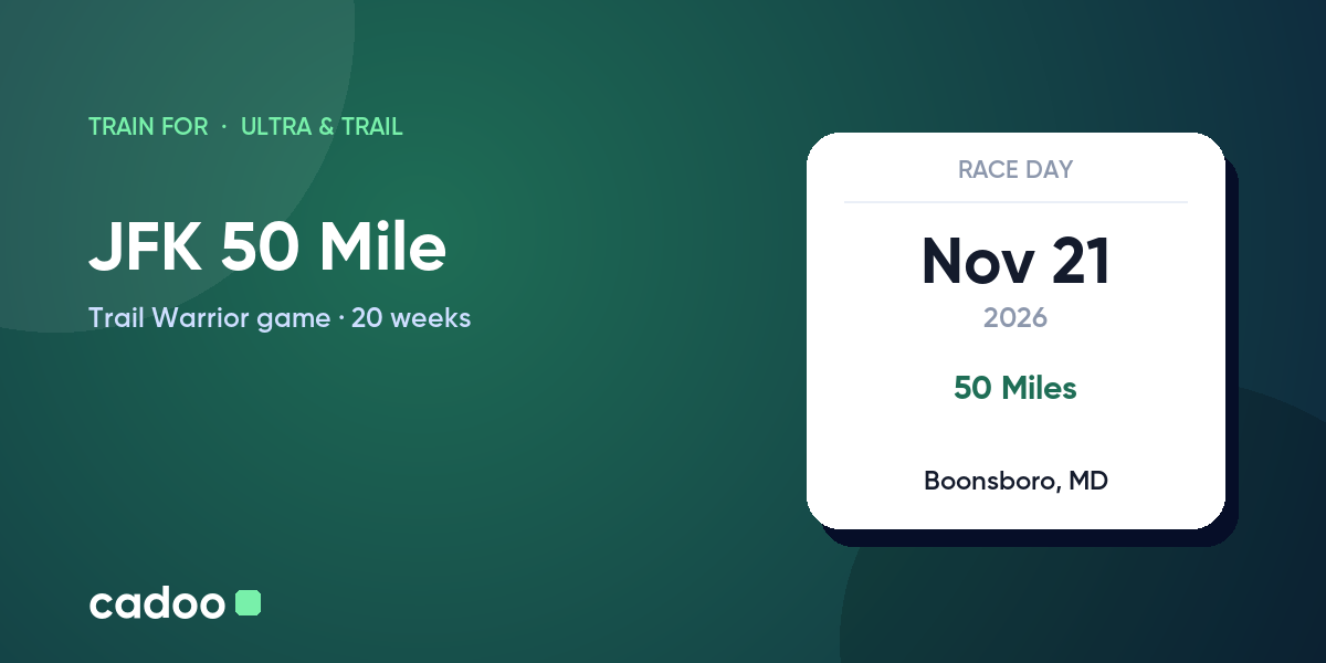 Train for the JFK 50 Mile with Cadoo