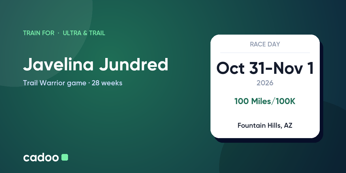 Train for the Javelina Jundred with Cadoo