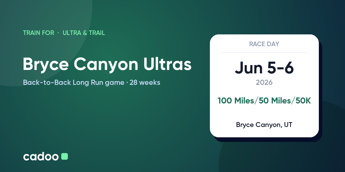 Train for the Bryce Canyon Ultras with Cadoo