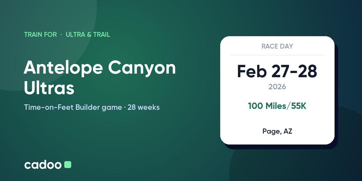 Train for the Antelope Canyon Ultras with Cadoo