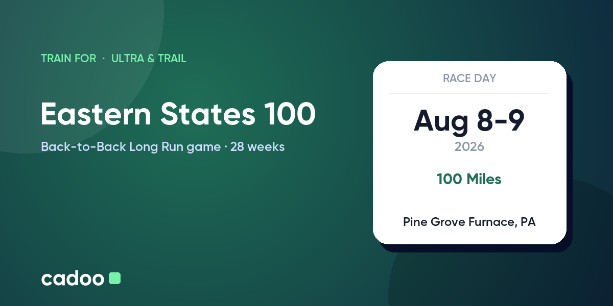 Train for the Eastern States 100 with Cadoo