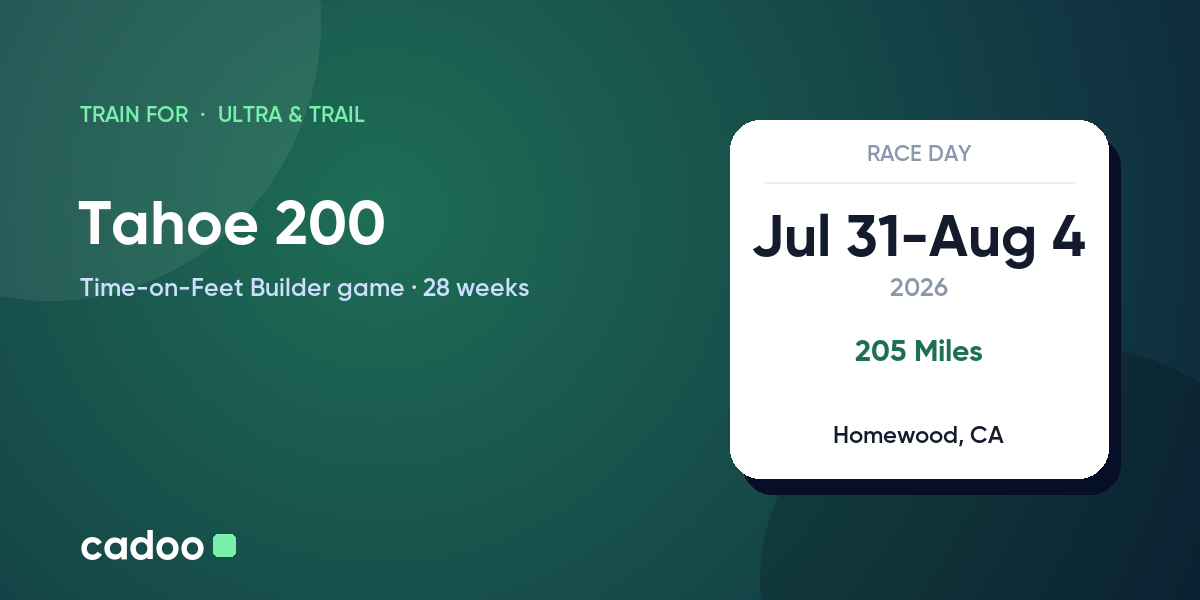 Train for the Tahoe 200 with Cadoo