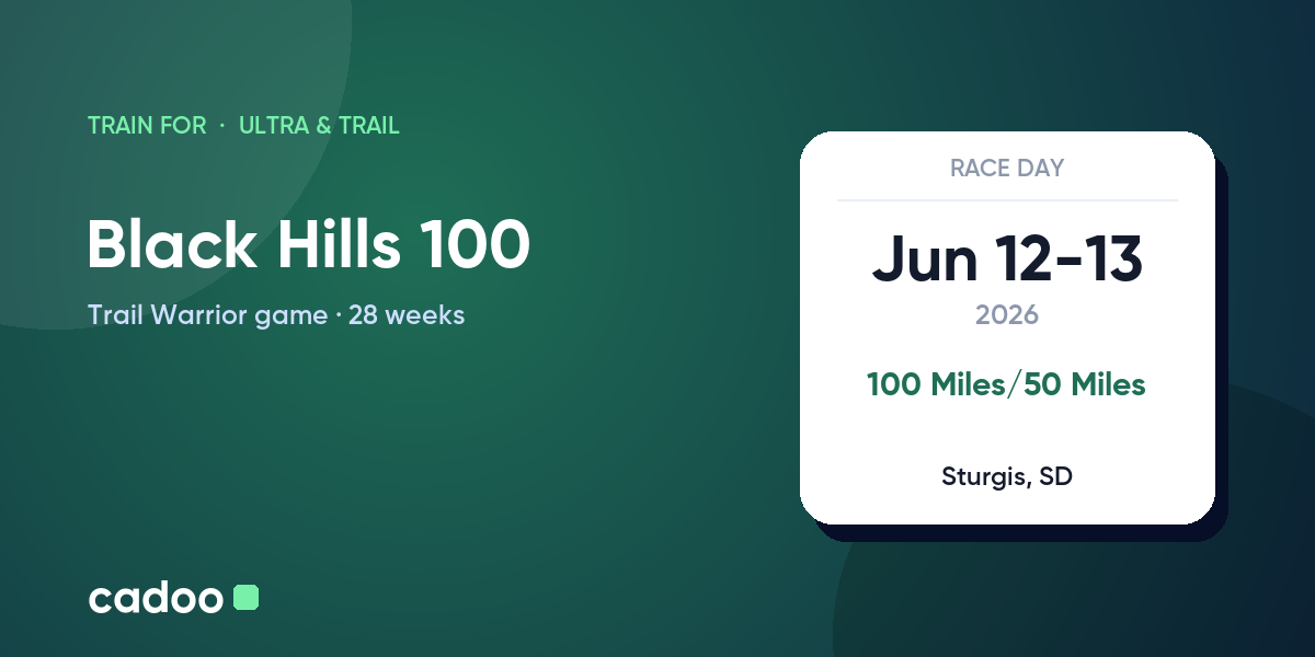 Train for the Black Hills 100 with Cadoo