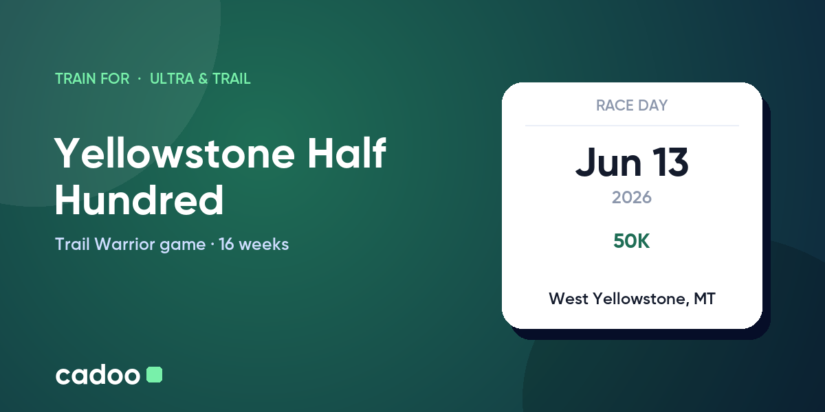 Train for the Yellowstone Half Hundred with Cadoo