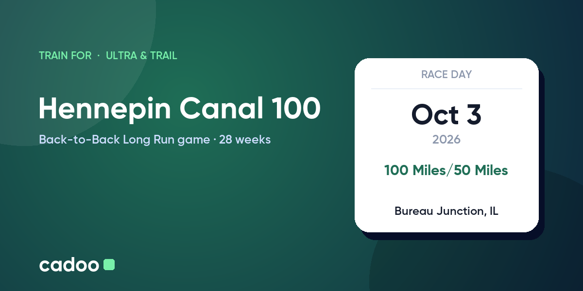 Train for the Hennepin Canal 100 with Cadoo