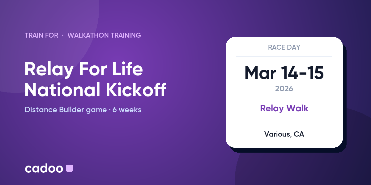 Train for the Relay For Life National Kickoff with Cadoo