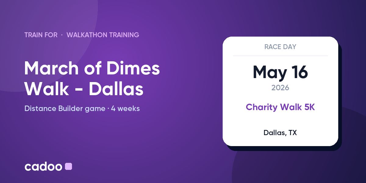 Train for the March of Dimes Walk - Dallas with Cadoo