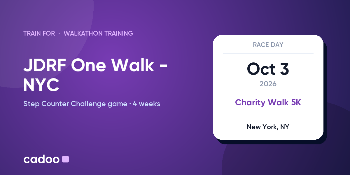 Train for the JDRF One Walk - NYC with Cadoo