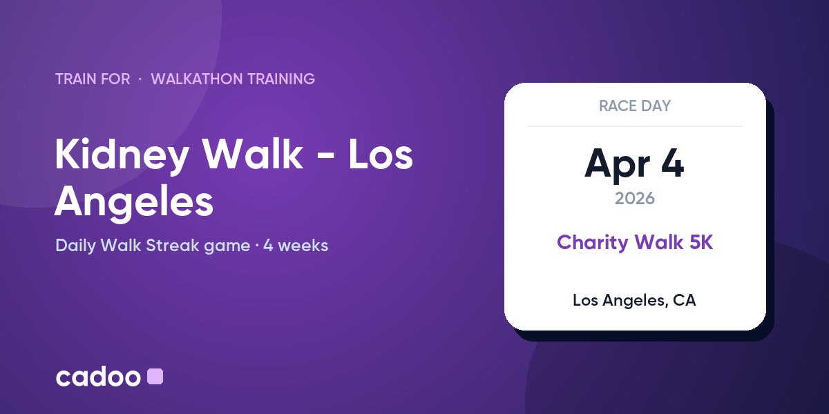 Train for the Kidney Walk - Los Angeles with Cadoo