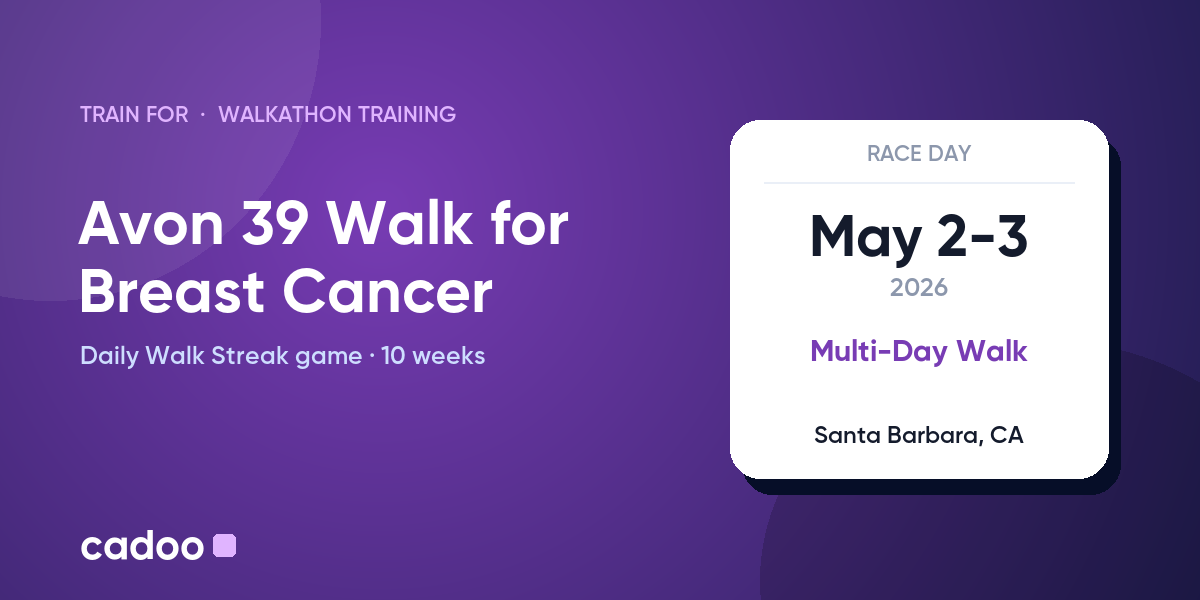 Train for the Avon 39 Walk for Breast Cancer with Cadoo