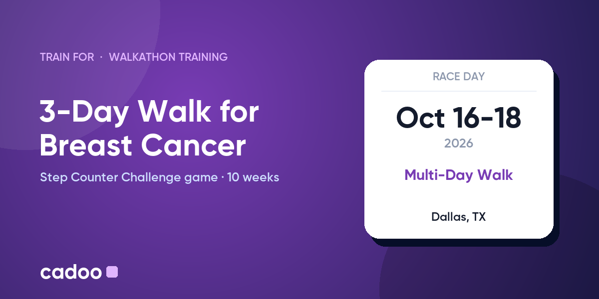 Train for the 3-Day Walk for Breast Cancer with Cadoo