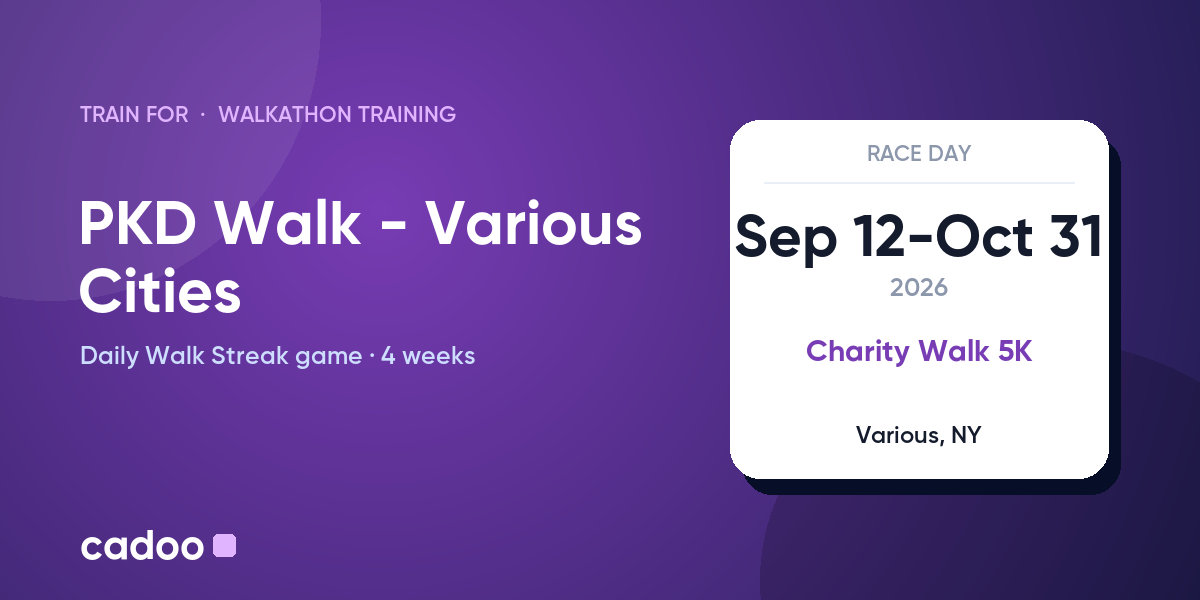 Train for the PKD Walk - Various Cities with Cadoo