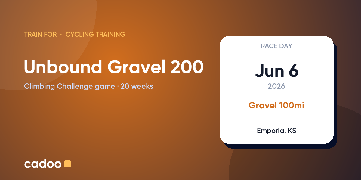 Train for the Unbound Gravel 200 with Cadoo