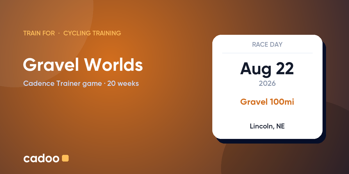 Train for the Gravel Worlds with Cadoo