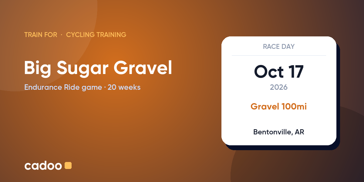 Train for the Big Sugar Gravel with Cadoo