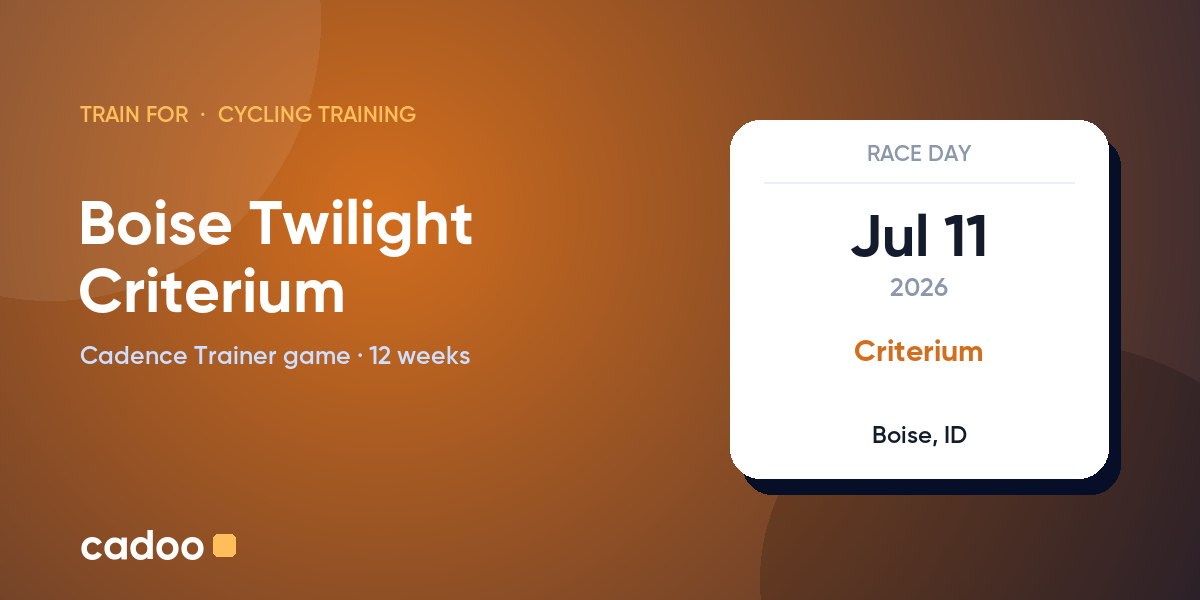 Train for the Boise Twilight Criterium with Cadoo