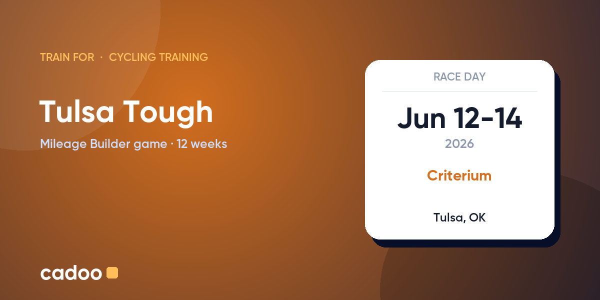 Train for the Tulsa Tough with Cadoo