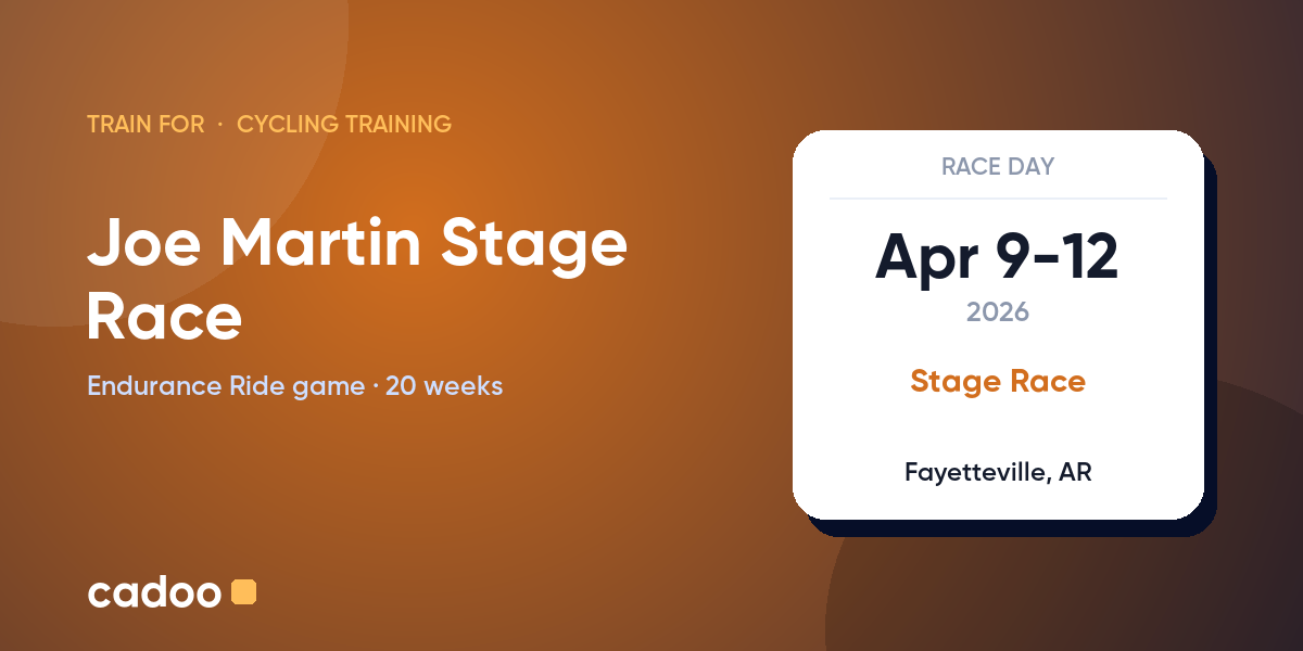 Train for the Joe Martin Stage Race with Cadoo