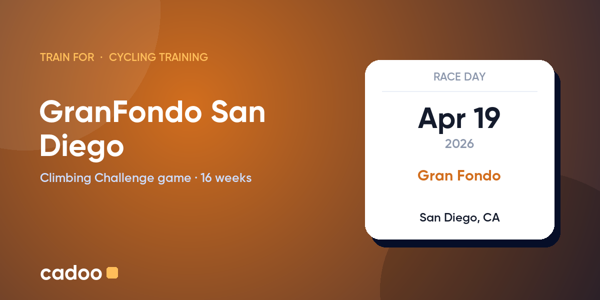 Train for the GranFondo San Diego with Cadoo