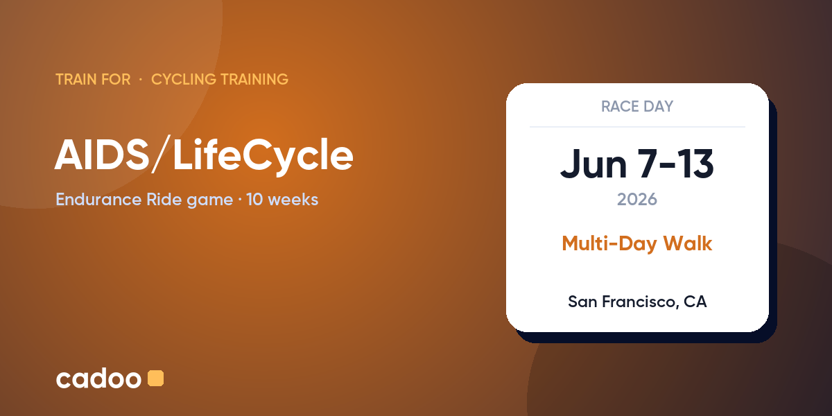 Train for the AIDS/LifeCycle with Cadoo