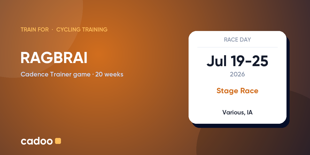 Train for the RAGBRAI with Cadoo