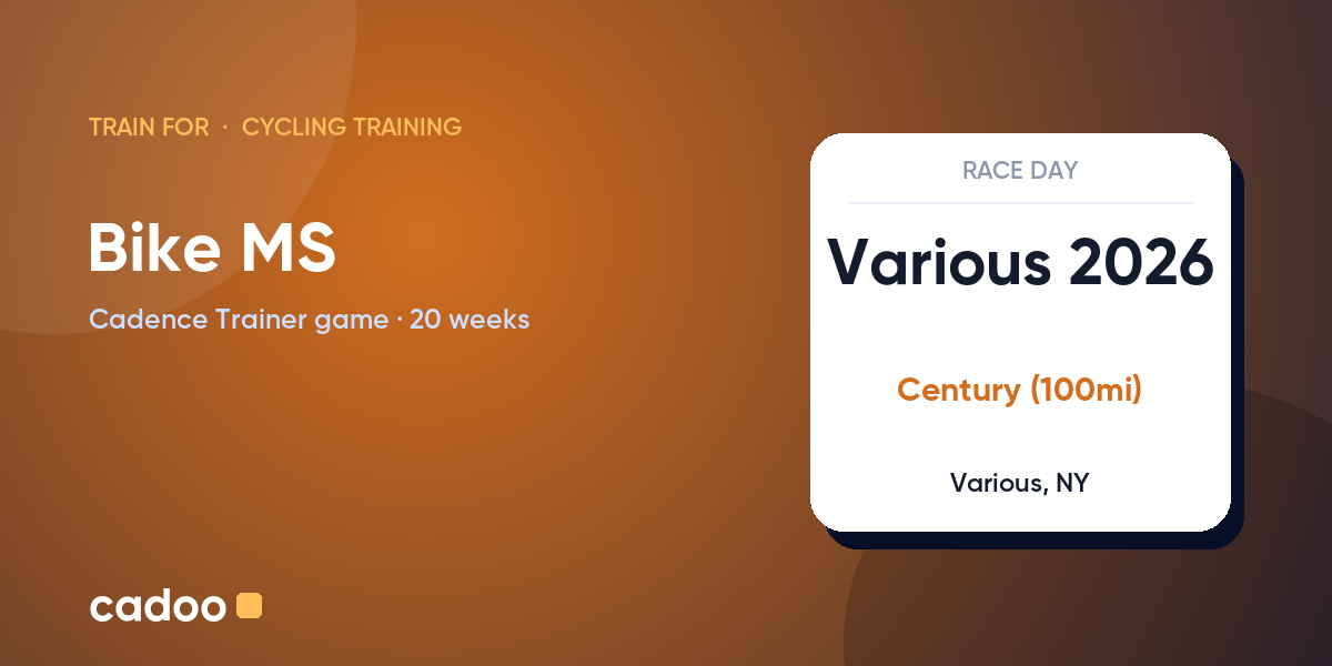 Train for the Bike MS with Cadoo