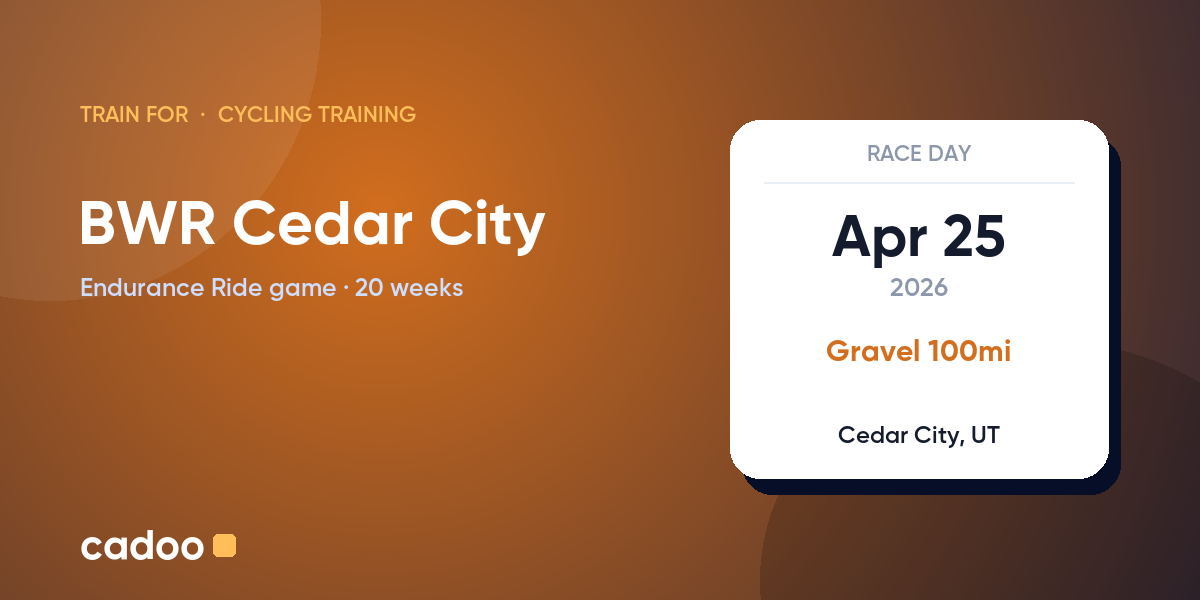 Train for the BWR Cedar City with Cadoo