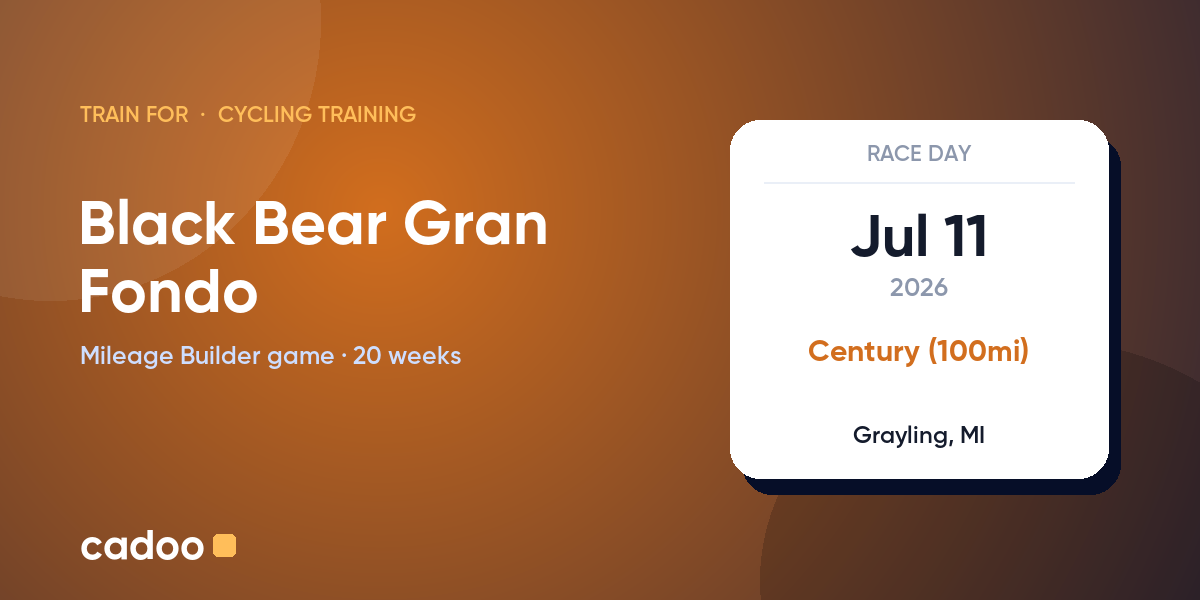 Train for the Black Bear Gran Fondo with Cadoo