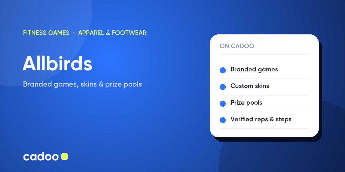Allbirds fitness games on Cadoo