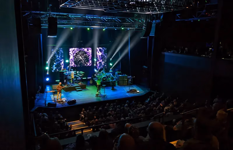 A band performing in Mickey's Black Box in Lititz, PA