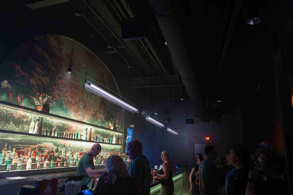 Fans line up at the ground-floor bar at Archer Music Hall in Allentown, Pennsylvania.