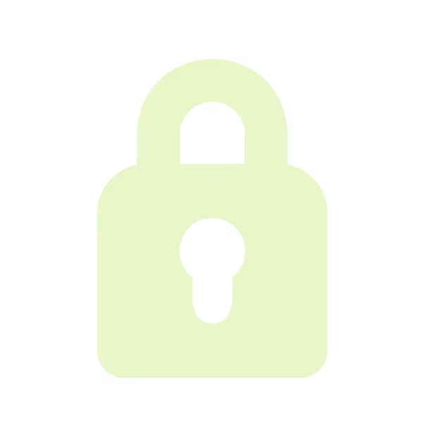 Light green padlock icon representing security or privacy.