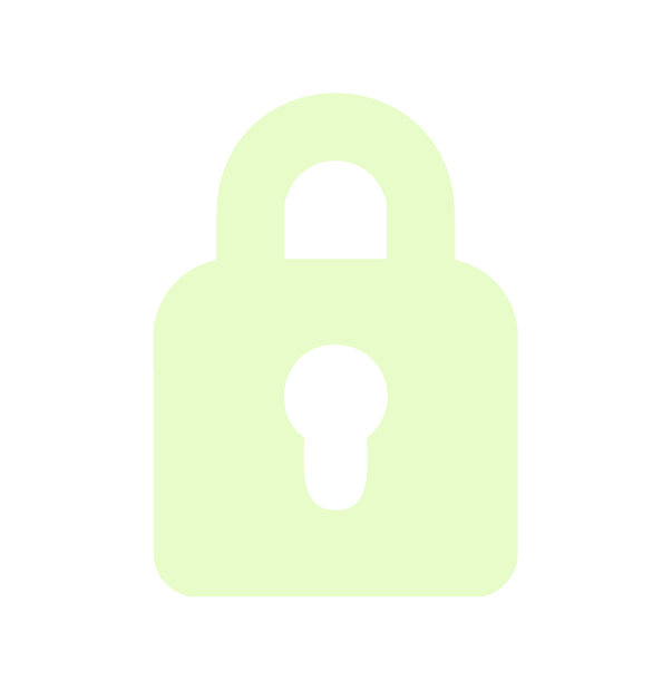 Light green padlock icon representing security or privacy.