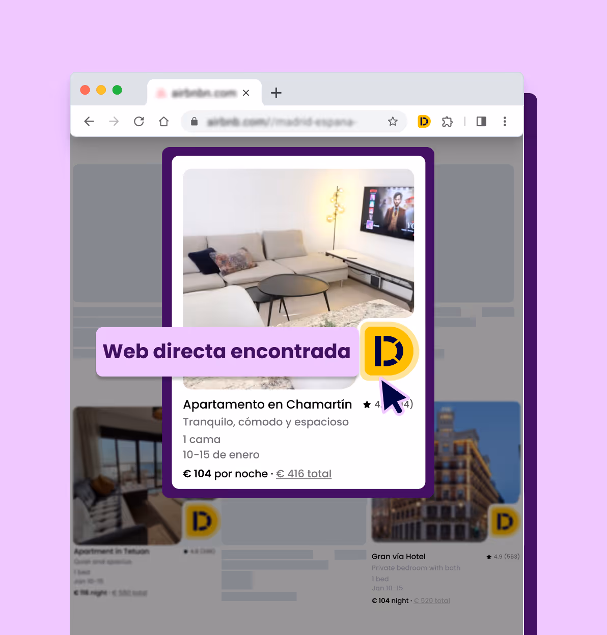 Directo Chrome Extension - encuentra la web directa - Paso 2