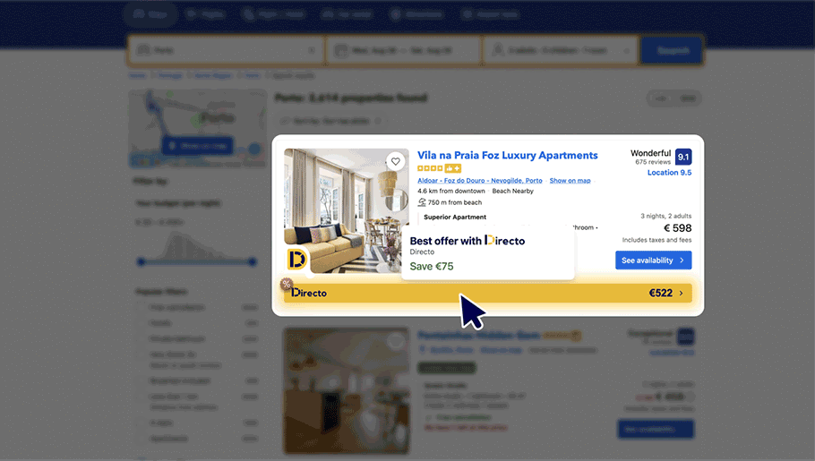 A gif showing how Directo Deals work