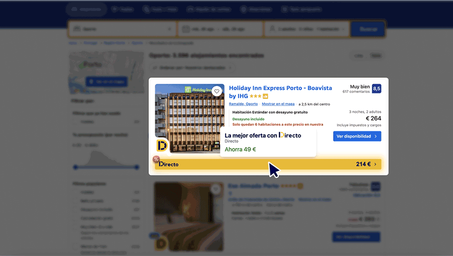 Un gif que muestra cómo funcionan las ofertas de Directo
